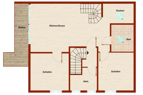 Borkum Ferienwohnung Kleiner Heuler - Grundriss